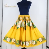 フラダンス 衣装 パウスカート イエロー系 Kilakila-Market シングル フラ ダンス ハイビスカス柄 黄 白 赤 緑 日本製 華やか スカート 花柄 かわいい ハワイアン アロハ ハワイアンプリント 鮮やか ホワイト系 グリーン系 レッド系