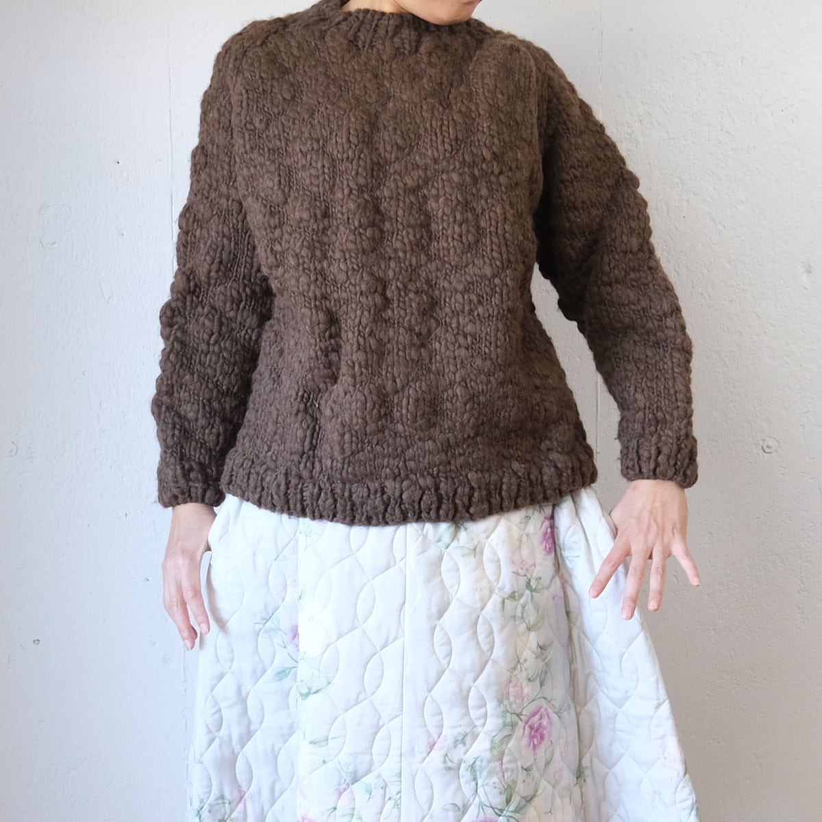 OUND(オウンド) CAVEN - HAND KNITTED WOOL JUMPER スラブ糸 手編み