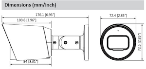 2MP　バレット型HDCVIカメラ「DH-HAC-HFW1200TN」