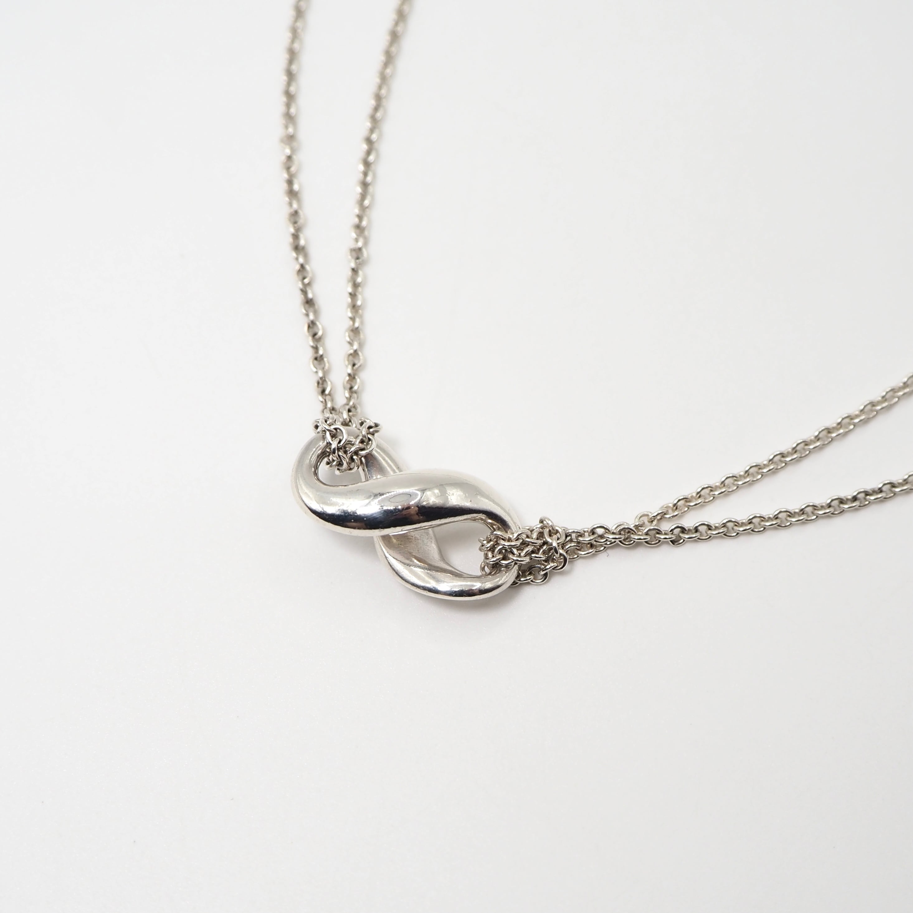 Tiffany&Co. インフィニティダブルチェーンネックレス シルバー925