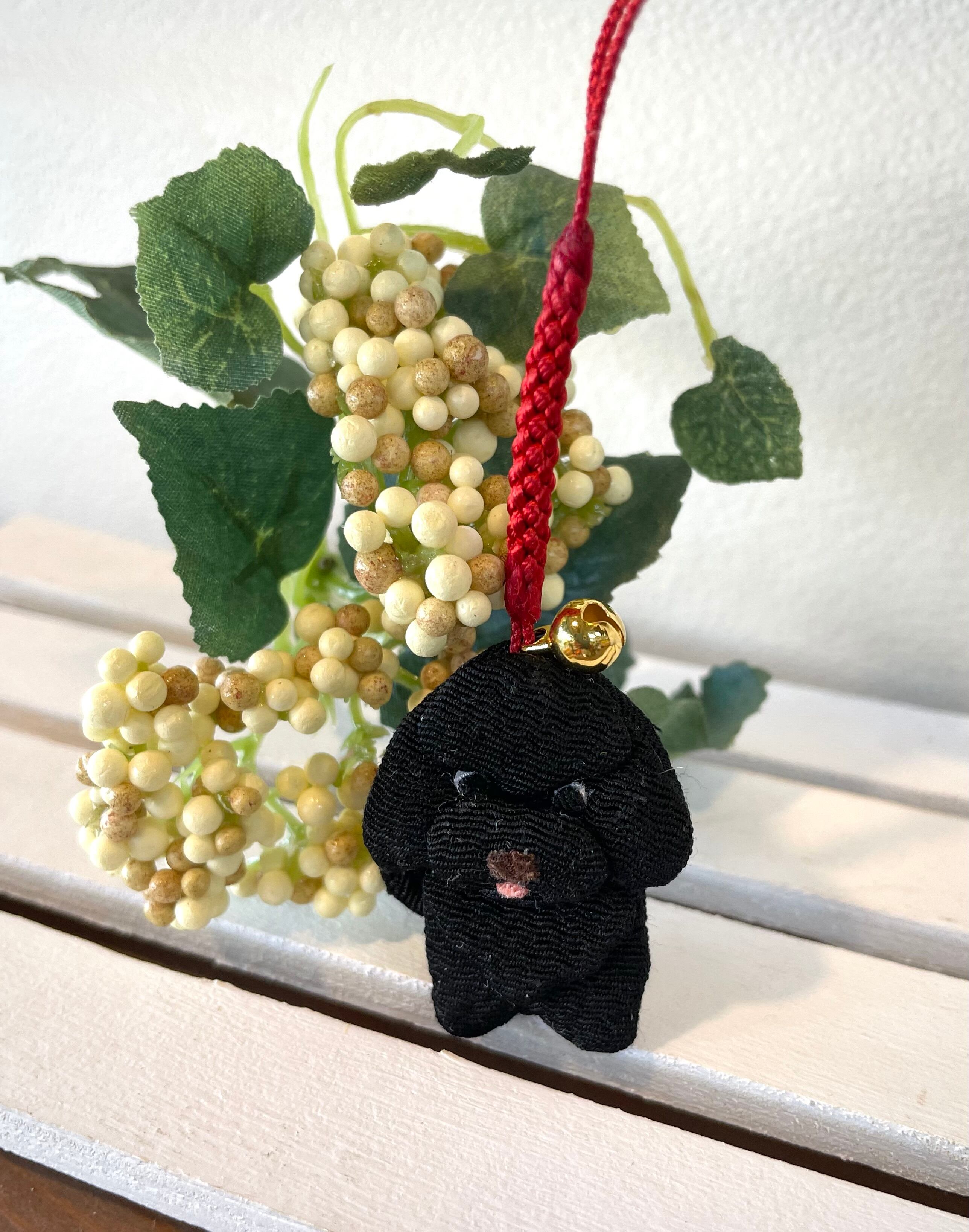トイプードル《ブラック》♡ちりめん根付ストラップ