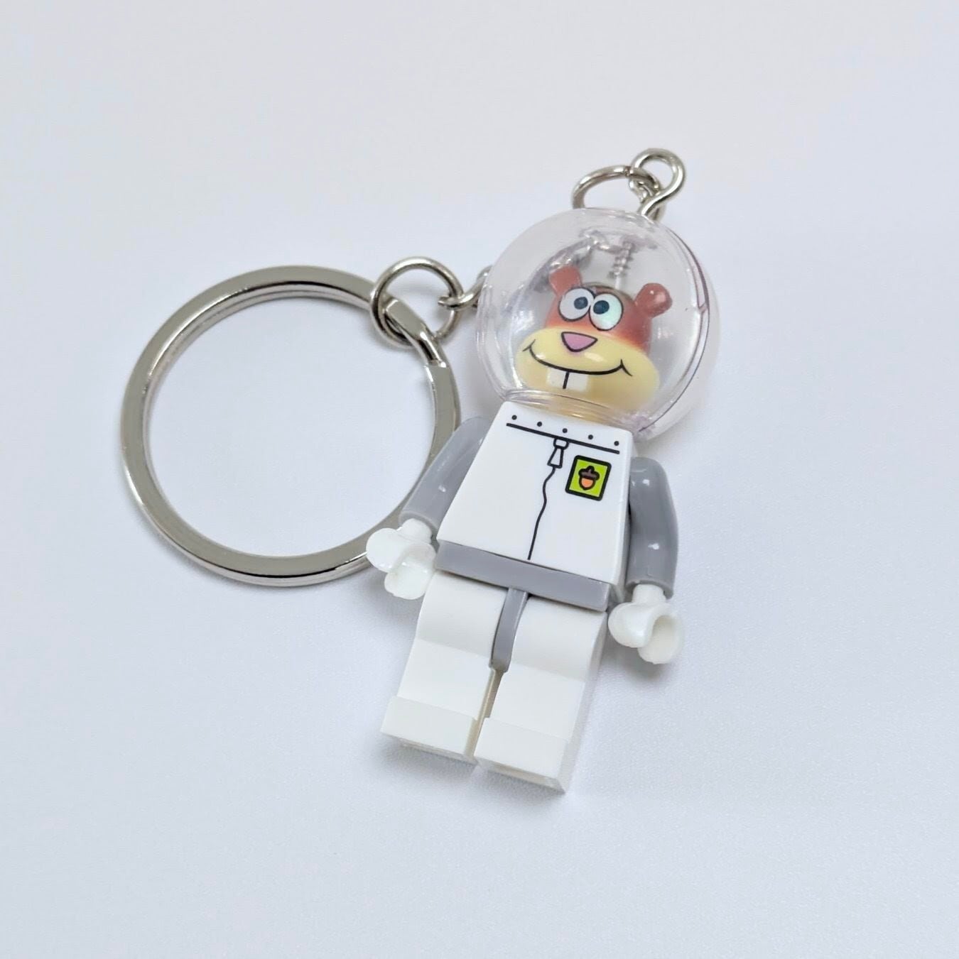 ★ブロックフィギュアキーホルダー★【 SpongeBob SquarePants / スポンジボブ 】『 サンディ・チークス 』 〚アメリカン雑貨 アメトイ〛