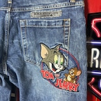ICEBERG × Tom & Jerry デニムパンツ ダメージデニム W34 トムとジェリー