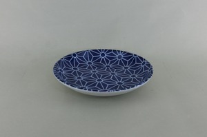 藍小紋伝統柄シリーズ　銘々皿（麻の葉）