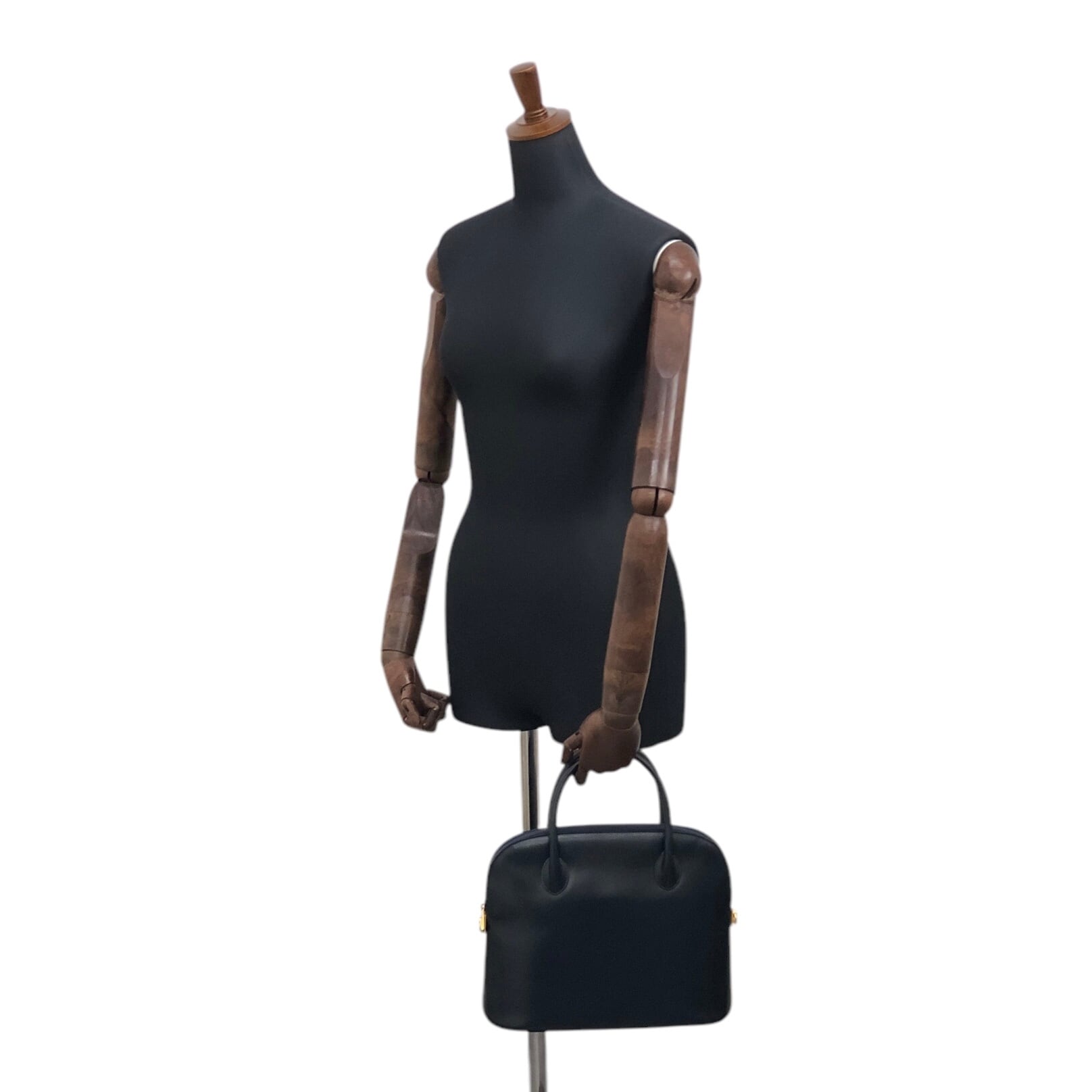 CELINE セリーヌ ハンドバッグ ネイビー ガンチーニ レザー vintage