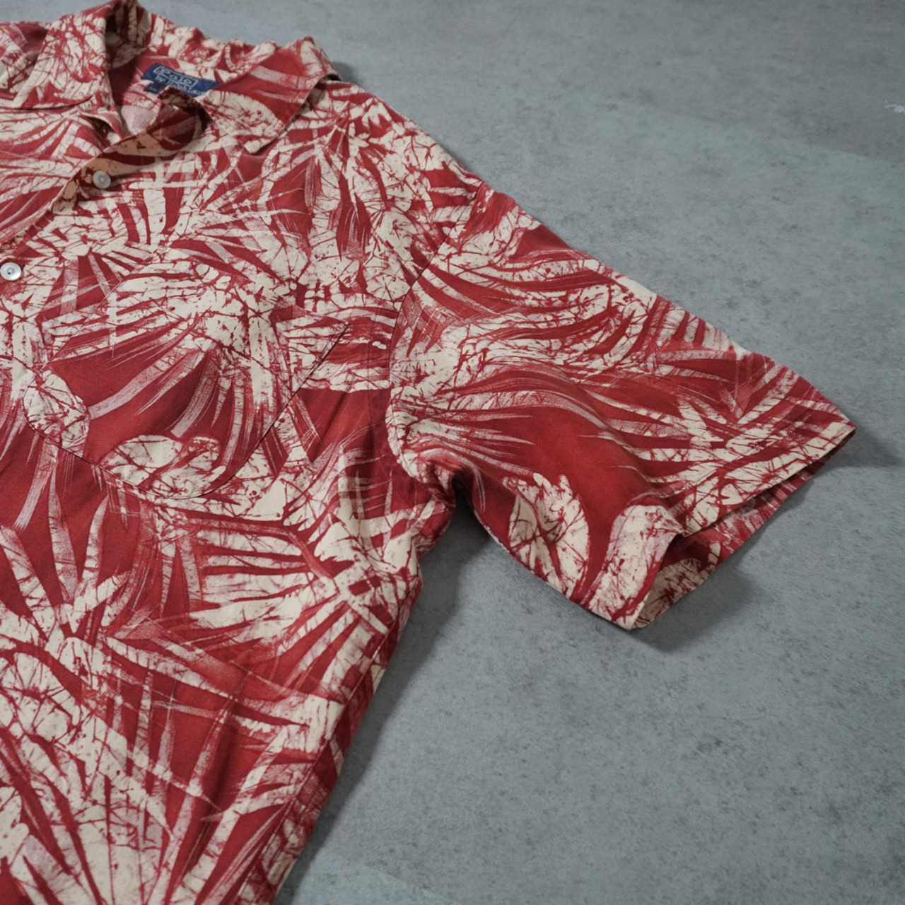 90s Polo by Ralph Lauren "CLAYTON" Silk Liinen Open Collar Shirt [L] 古着 - 7