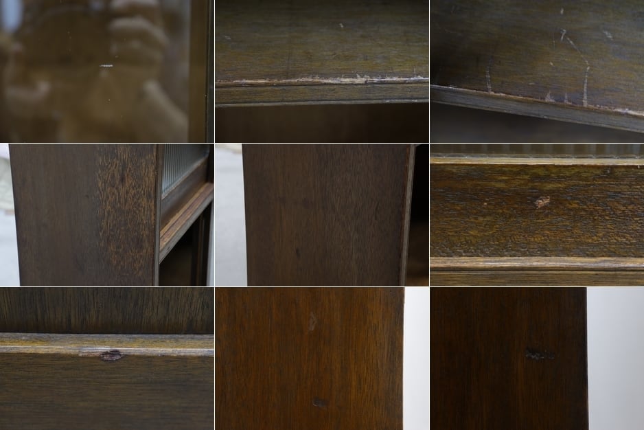 昭和レトロ　食器棚　ラワン無垢　レトロガラス 昭和レトロ 食器棚 ラワン無垢 レトロガラス ひのき無垢 レトロ