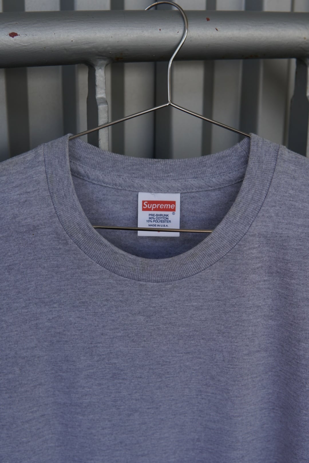 S】00's Dead stock“supreme” Blank T-shirt made in U.S.A | blues