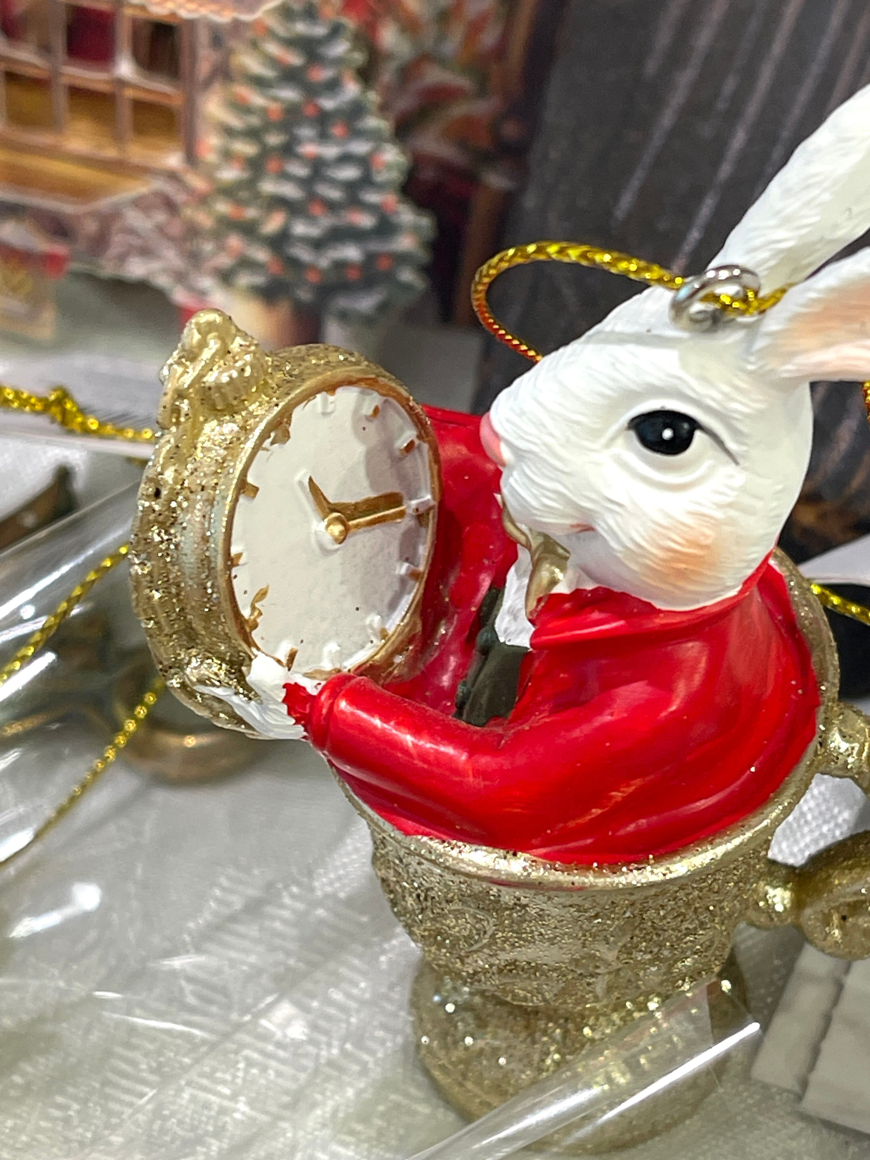 ◆2025新作◆アリス◆オーナメント◆白うさぎ◆ティーカップ◆不思議の国のアリス『GISELA GRAHAM』LONDON◆◆英国