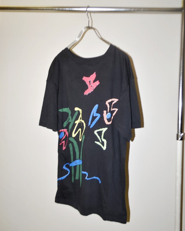 [L] 90's EURO ART Tee /BLK flower