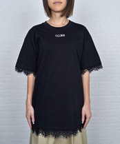 【直営限定ITEM】ヘムレースルーズTシャツ (BLACK)　CQ-49004H