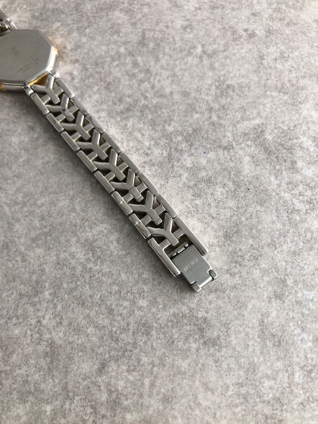 Yves Saint Laurent イヴ・サンローラン 腕時計 シルバー×ゴールド オクタゴン ステンレススチール クウォーツ 2200-226313 vintage ヴィンテージ オールド famare