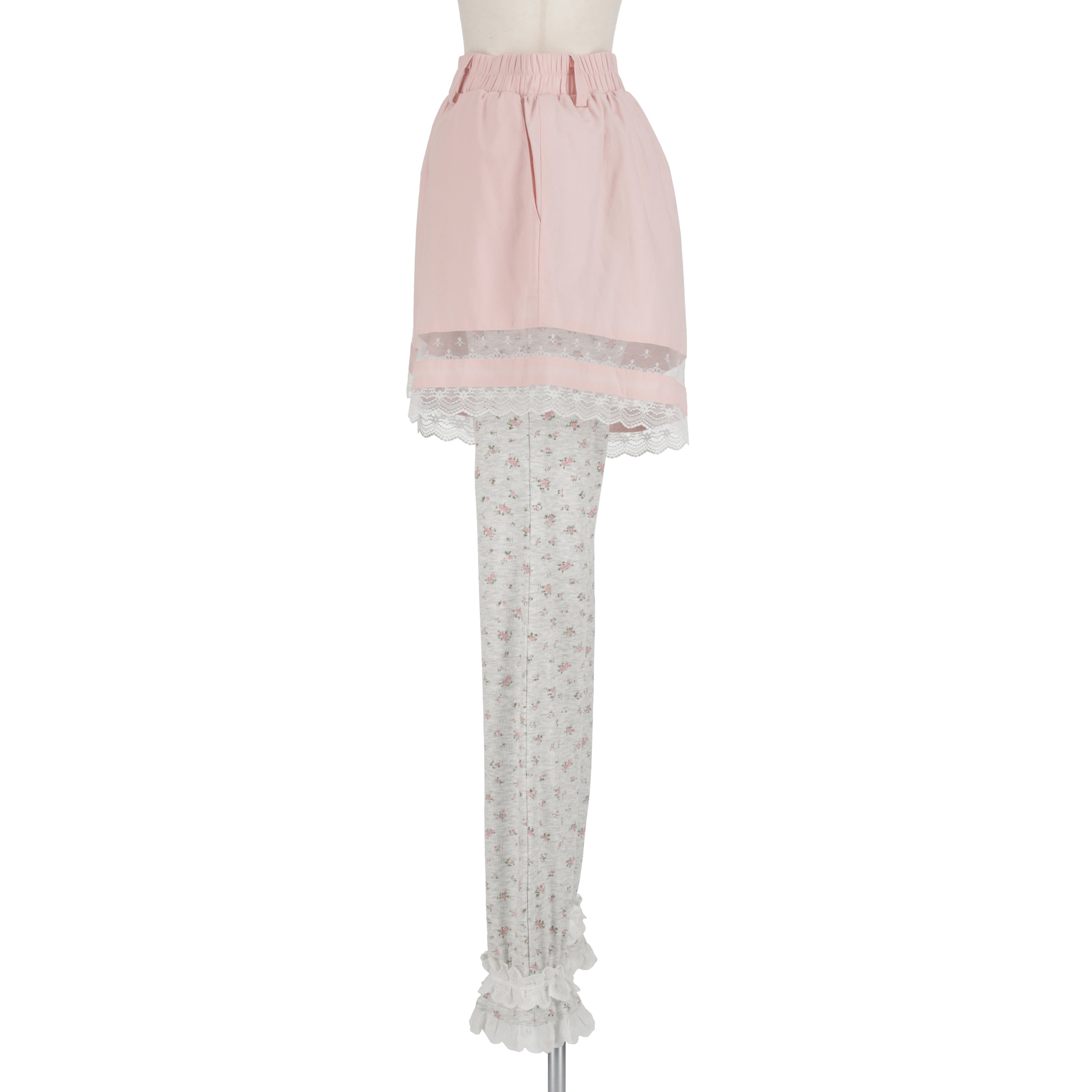 レイヤードレギンスフリルパンツ　PINK