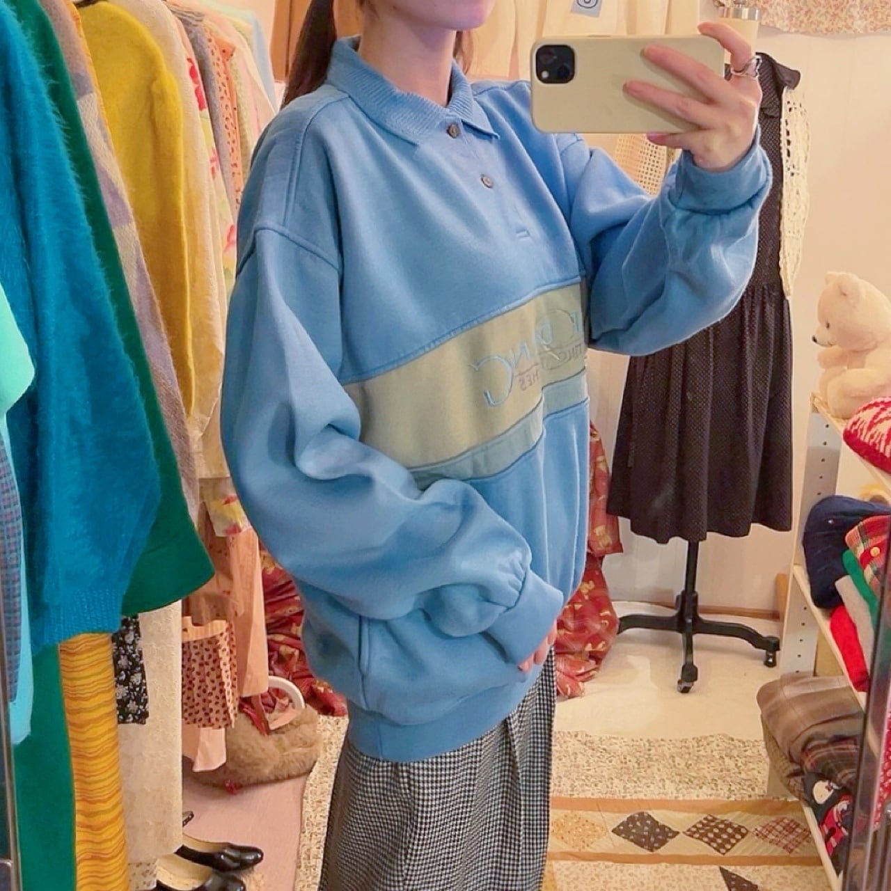 light blue mens polo sweat