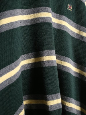 "TOMMY HILFIGER" good coloring border cotton knit