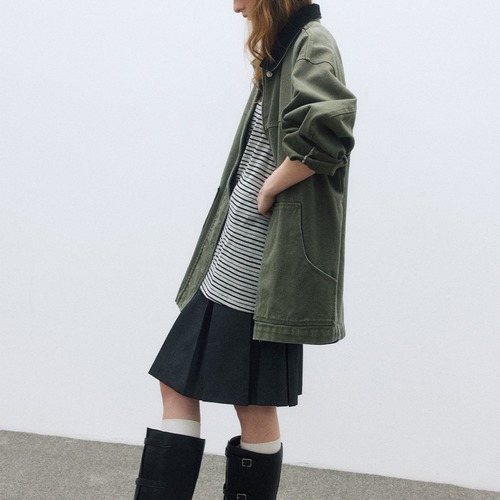 Canvas Oversized Long Jacket  T3515