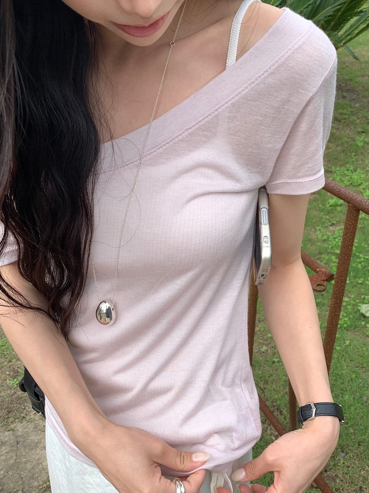 (予約) verveine / Lena Off-shoulder T-shirt