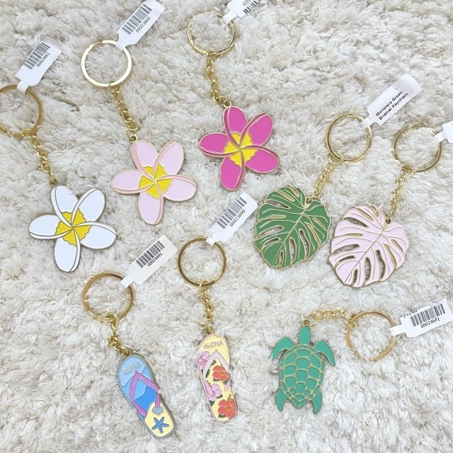 SoHa Living】キーホルダー キーチェーン プルメリア モンステラ
