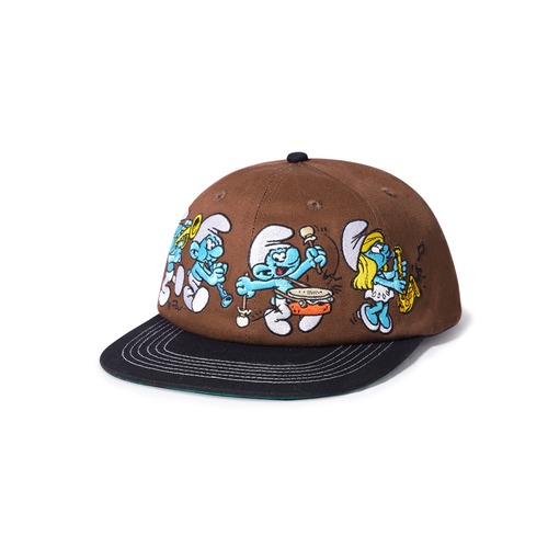 BUTTER GOODS × The Smurfs【Band 6 Panel Cap - Brown】