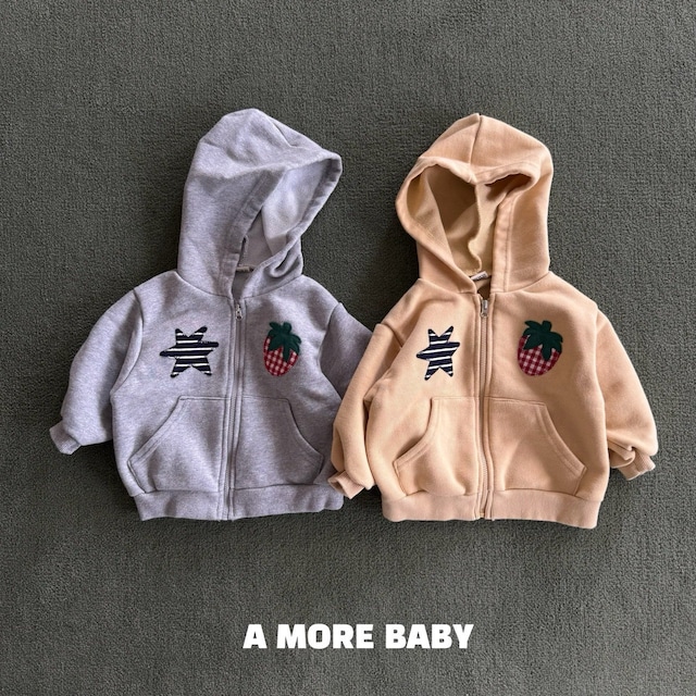 【取寄】a more baby|strawberry star hoodie zip-up|いちご星フーディージップアップ|1-2|baby|26 autumn