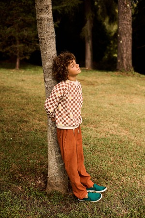 ＜ARSÈNE ET LES PIPELETTES＞Kids コットンパンツ Rustic Cotton Trousers（marron）