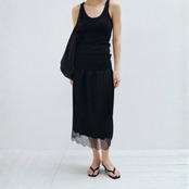 Clair Satin Lace Slip Skirt F0564