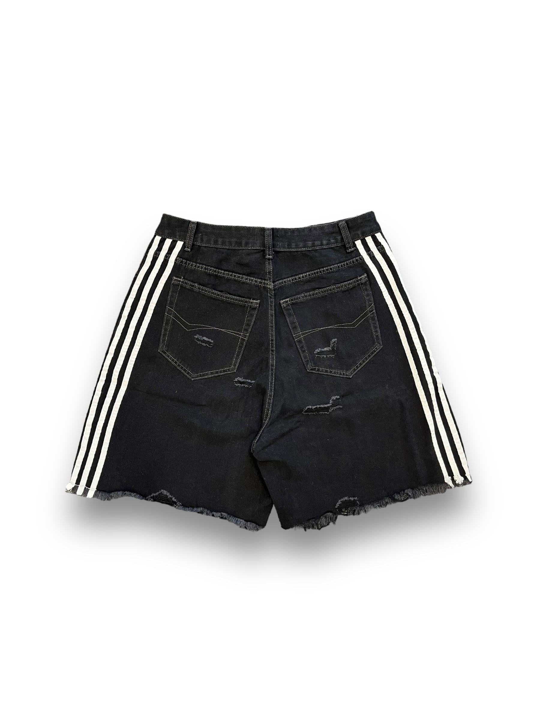 【PLANET STUDIO】side line damage denim half pants