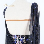 社交ダンス 衣装 ラテン ドレス ワンピース 黒 青 フリンジ レース デモ 競技 ダンス パーティ FLashdance ブラック系 パープル系 ブルー系 おしゃれ 豪華 競技用 衣装 フリンジドレス レースドレス ダンスウェア パーティードレス イベント用 ステージ衣装 ビーズ刺繍 ストレッチ性 ブラック フォーマル コスチューム 個性的