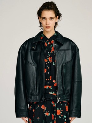 【26AW | WOMEN】PRANK PROJECT プランクプロジェクト / レザーブルゾン / Tuck Pocket High-Neck Leather Blouson  31262215602