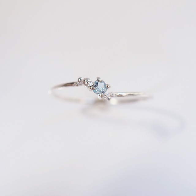 海の雫リング (silver×Aquamarine ) 〜ストーンカスタマイズ〜