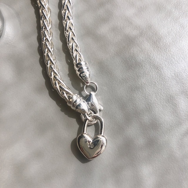 【予約販売】silver925 volume kink bracelet＋plus heart pendant