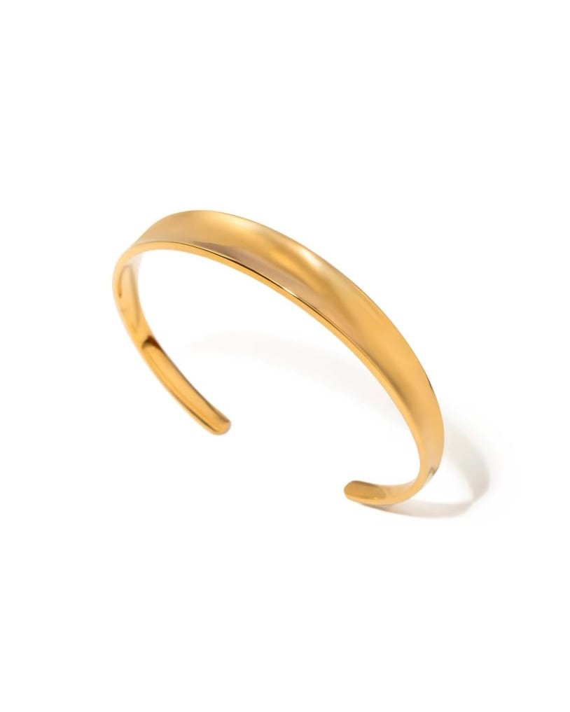 Edge Curve Bangle -Gold-【アレルギー対応】