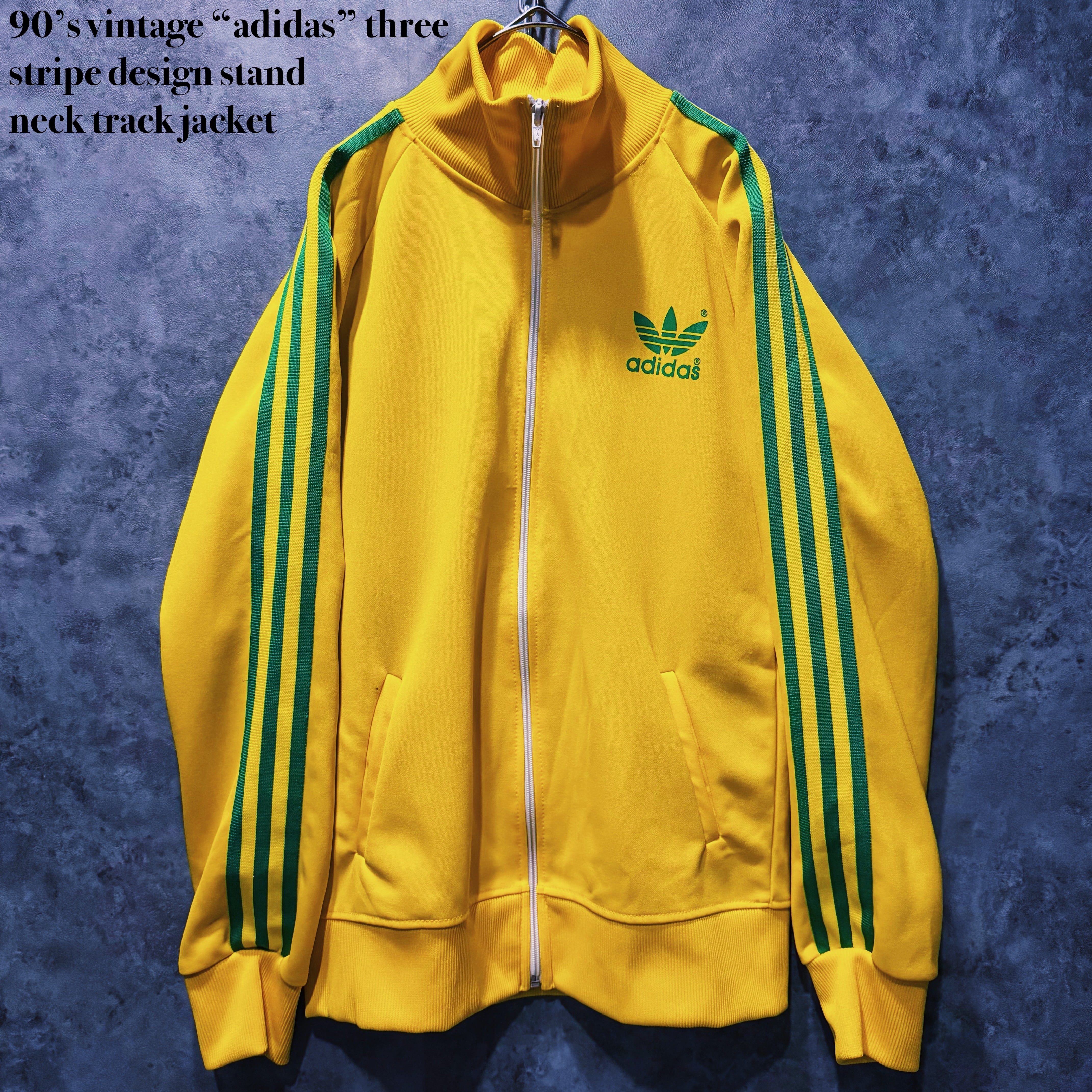 【doppio】90’s vintage “adidas” three stripe design stand neck track jacket