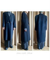 80-90sSTANLEY black long coat-3786-12