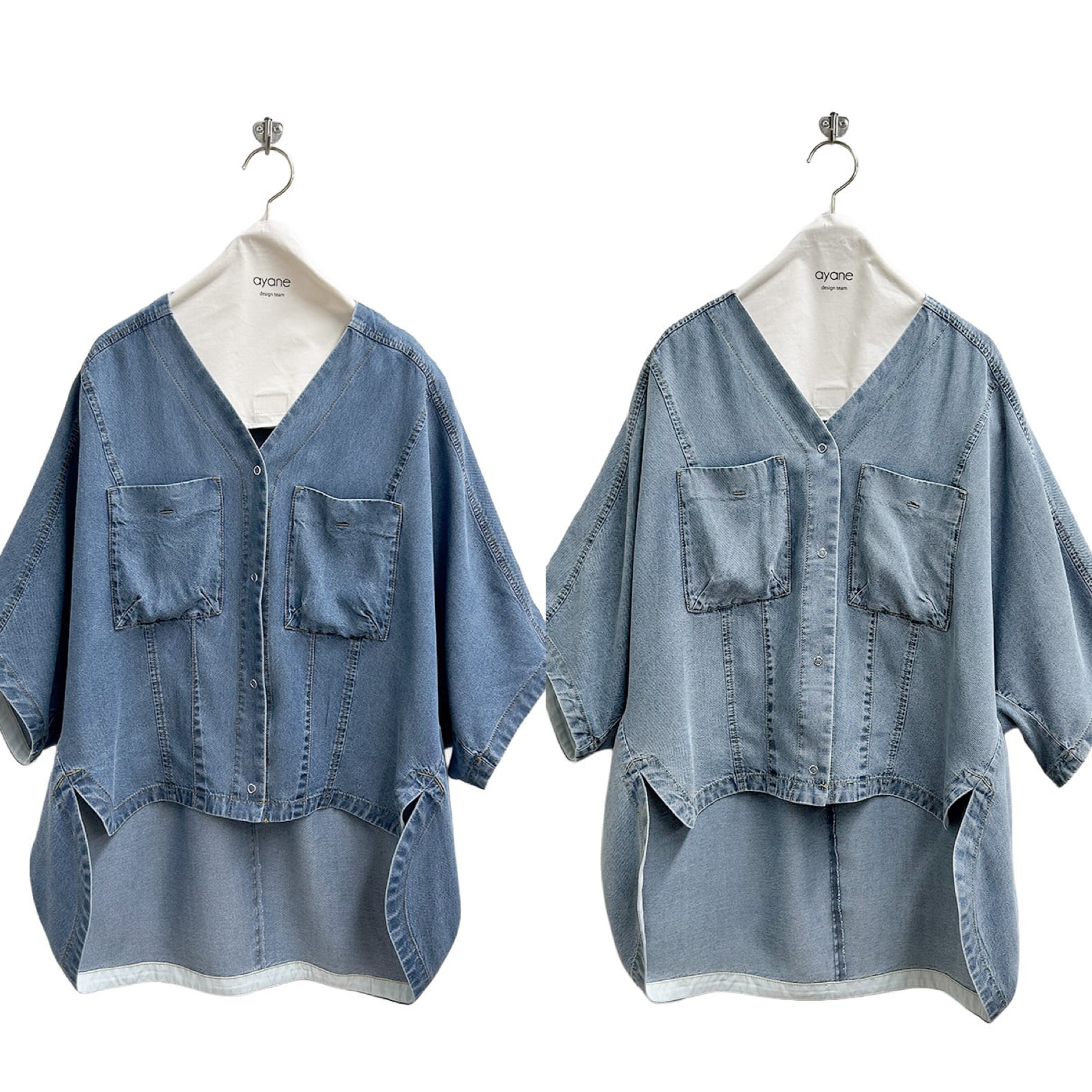 ayane【予約】テンセルデニムノーカラーシャツ(N) | whispermusee