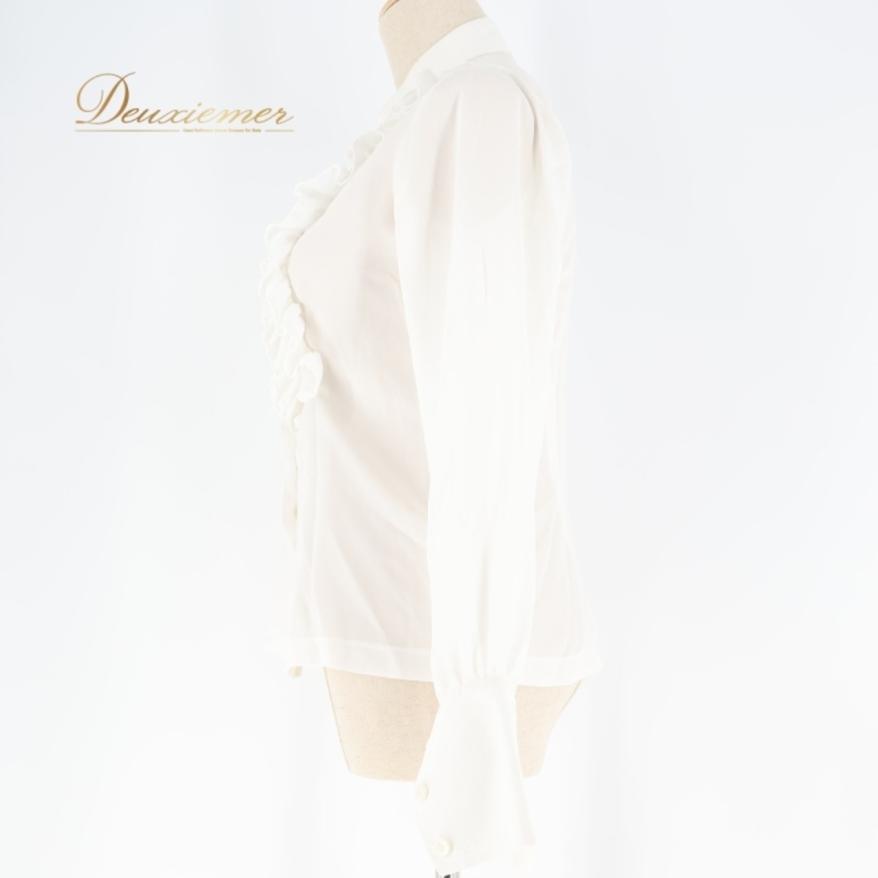 フラメンコ 衣装 トップス ブラウス 白 無地 長袖 フリル レース 透け感 docedelflamenco ドセデルフラメンコ ホワイト系 フラメンコ衣装 大人女性用 おしゃれ エレガント 可愛い ステージ衣装 踊り用 シャツ オフホワイト系 シンプルコーデ 上品