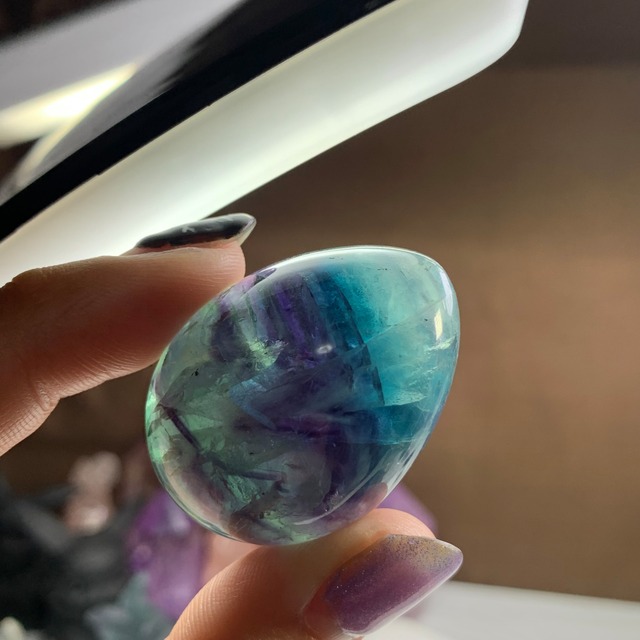 3個セット☆フローライトたまご・台座付き