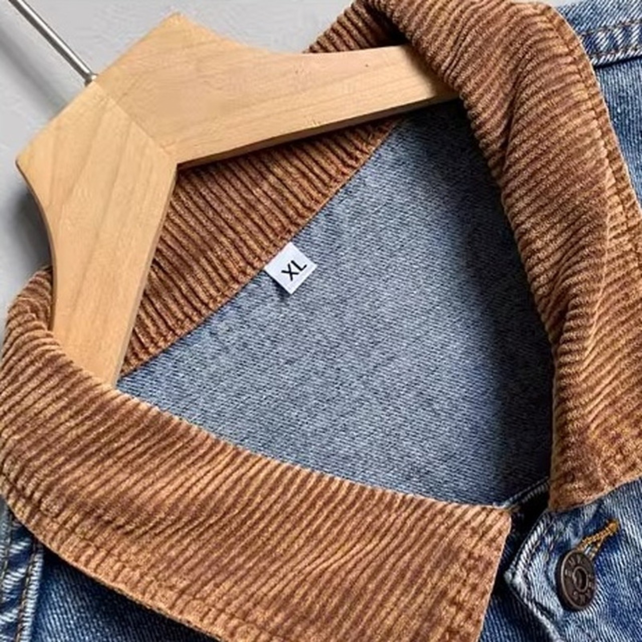 shirt color patch pocket long-sleeve hip-length denim jacket ◇H0846