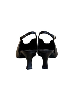 【26SS】Mame Kurogouchi マメ クロゴウチ /  Curved Line Sling Back Heels - black