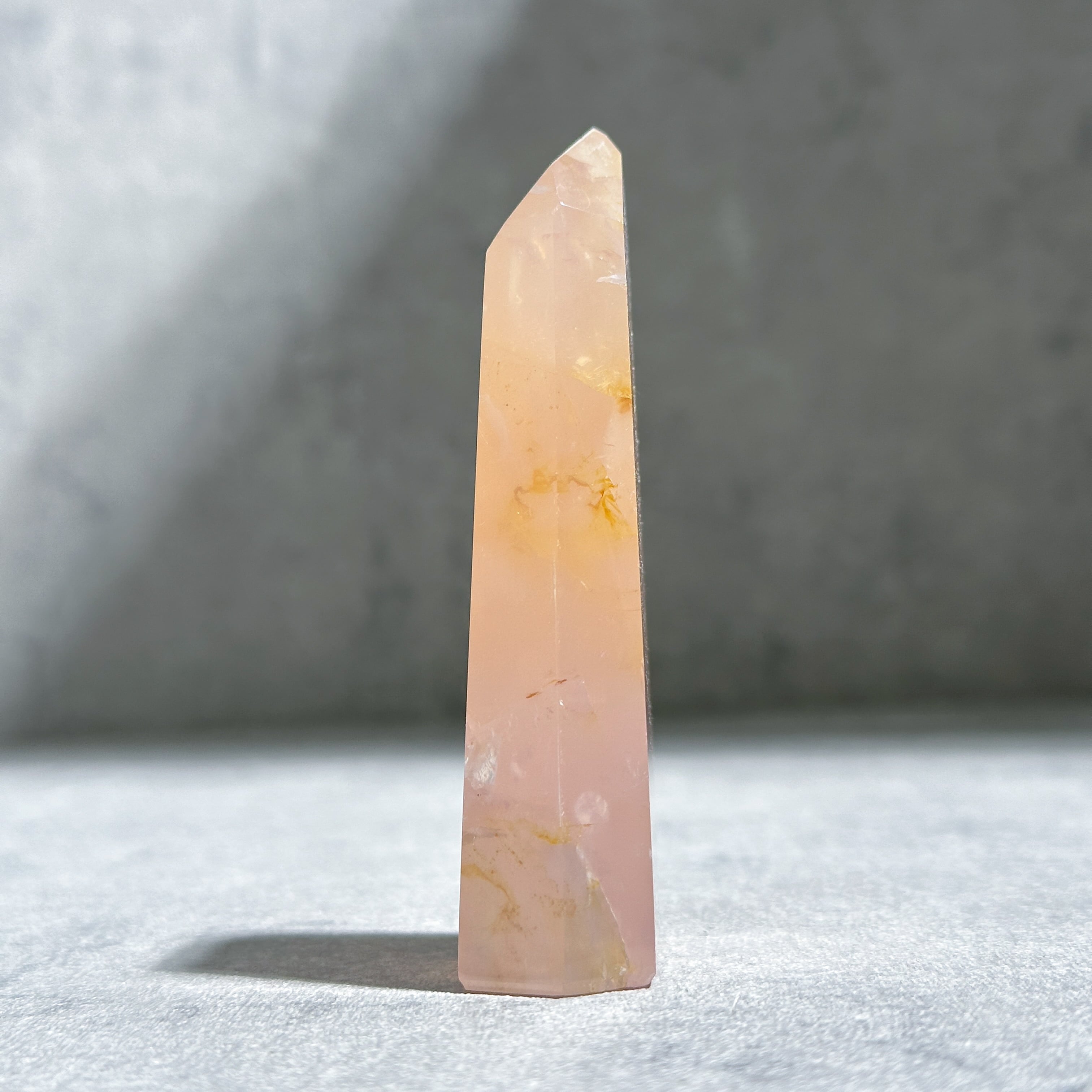天然石 高品質 ローズクォーツ タワー キラキラ ローズクォーツ×ゴールデンヒーラー タワー91◇ Rose Quartz x Golden