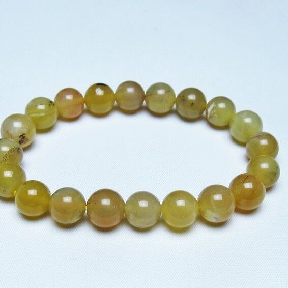 オパール ブレスレット 10mm イエローオパール コモンオパール 一点物 メール便可 [M便 1/10] 111-48679