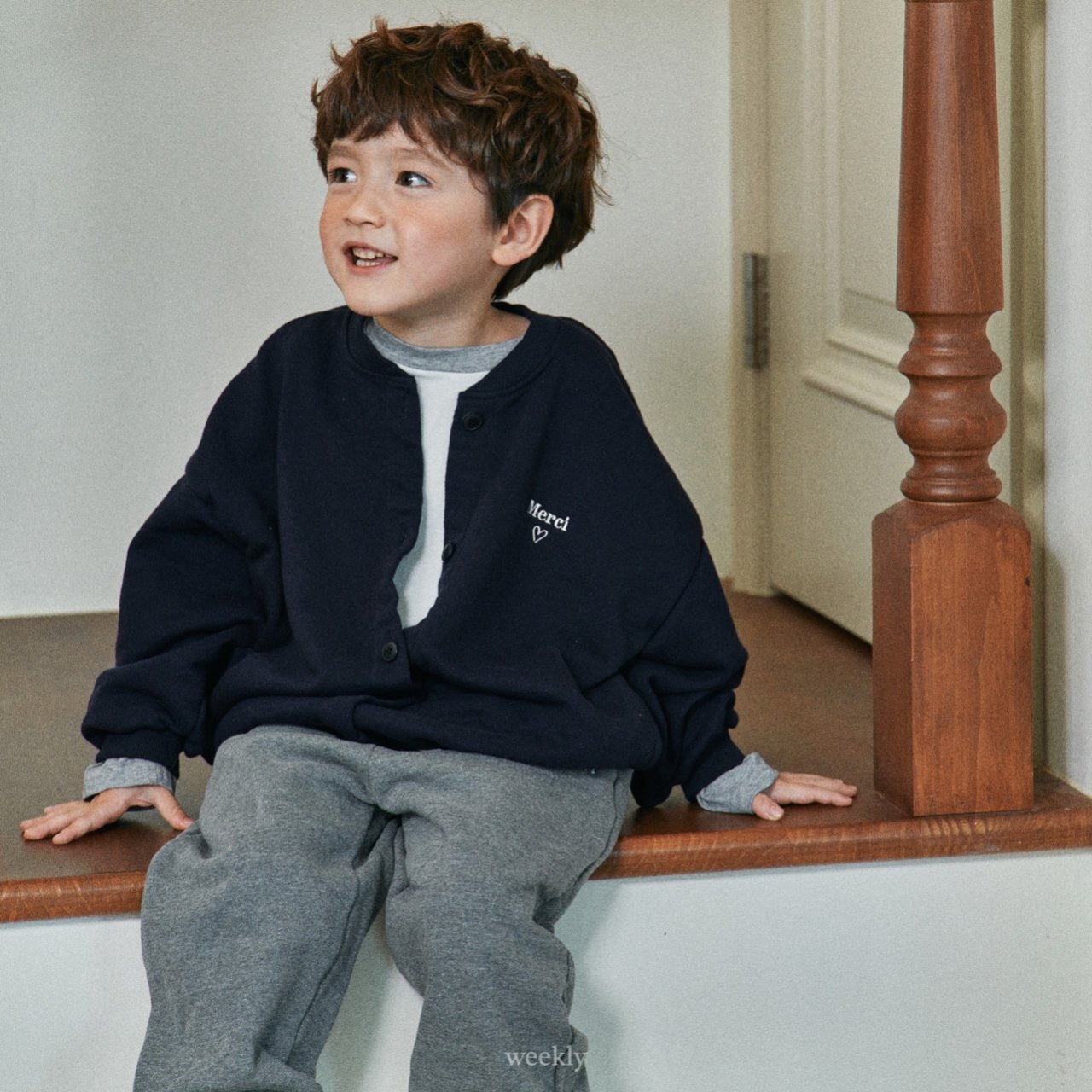 メルシースウェットカーディガン(navy) 90〜130cm【230912we】 - 12