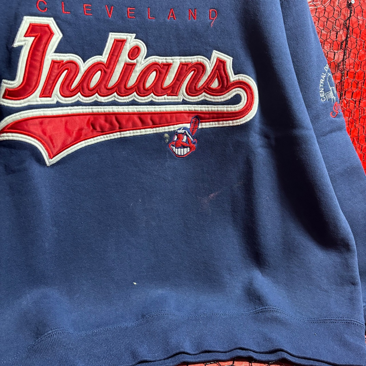 1990s USA インディアンズ　スウェット　INDIANS MLB ネイビー　ジャージーズ