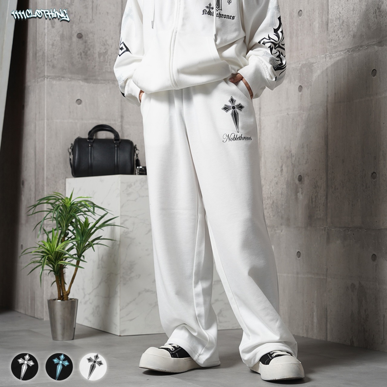 ◆クロスデザイン スウェットパンツ◆wi-023039