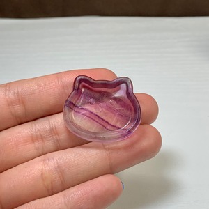 5.可愛い猫顔☆フローライト猫皿