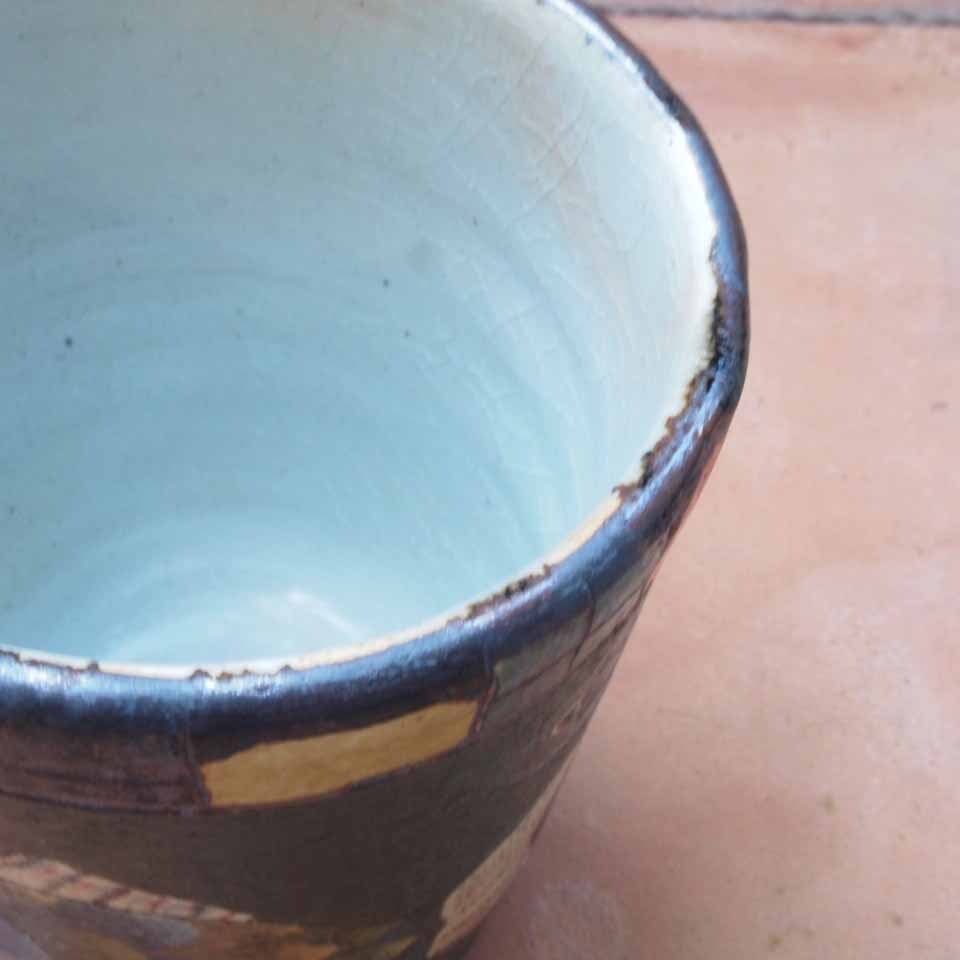 矢合直彦　作　ねこの湯呑み　陶器　コップ　カップ　ねこ　猫　動物 矢合直彦作ねこの湯呑み陶器コップカップねこ猫動物