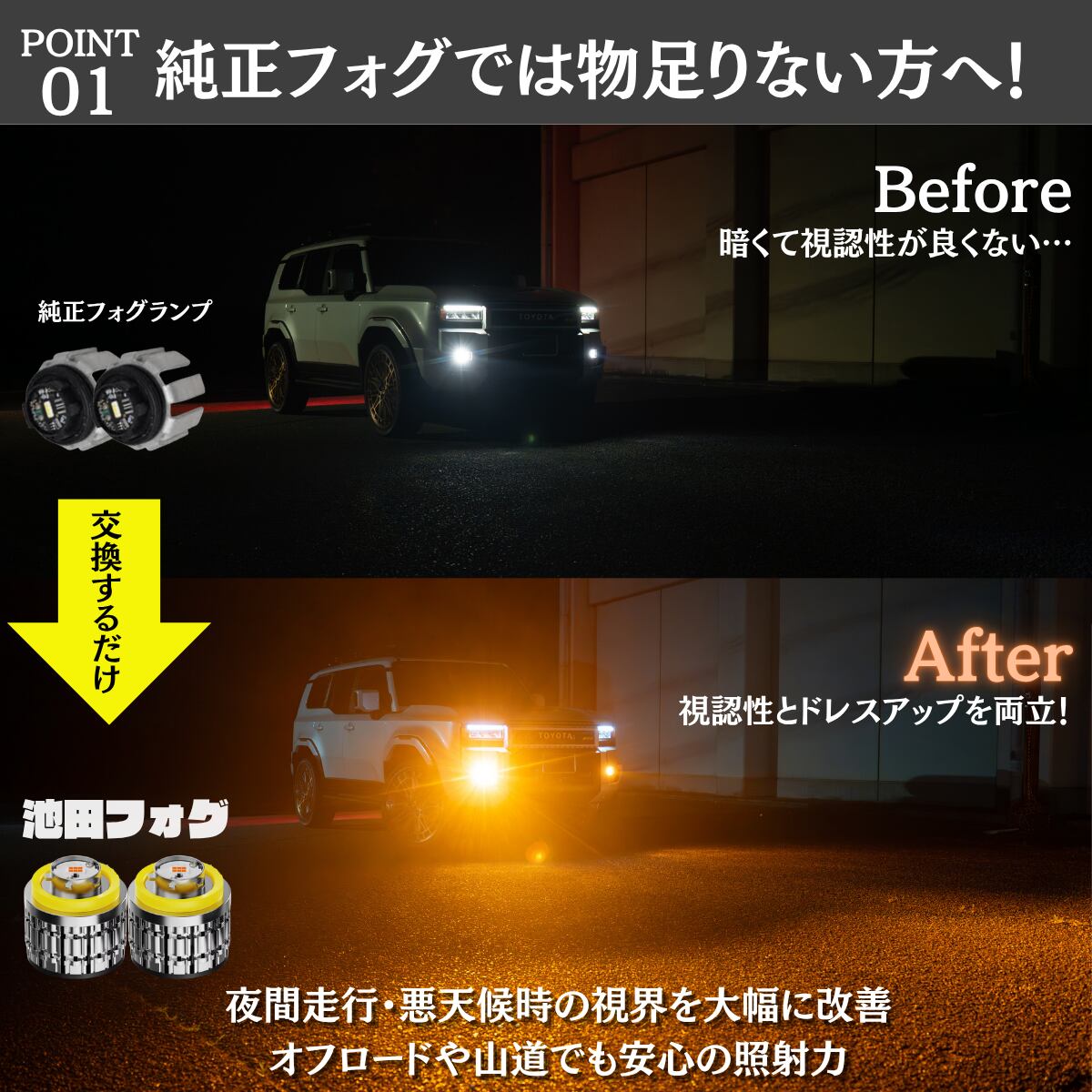 新色!! 超爆光 HB4用 アンバーフォグランプ！当店限定色！オレンジ