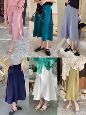 カラーフレアスカート　AJ11394-D005