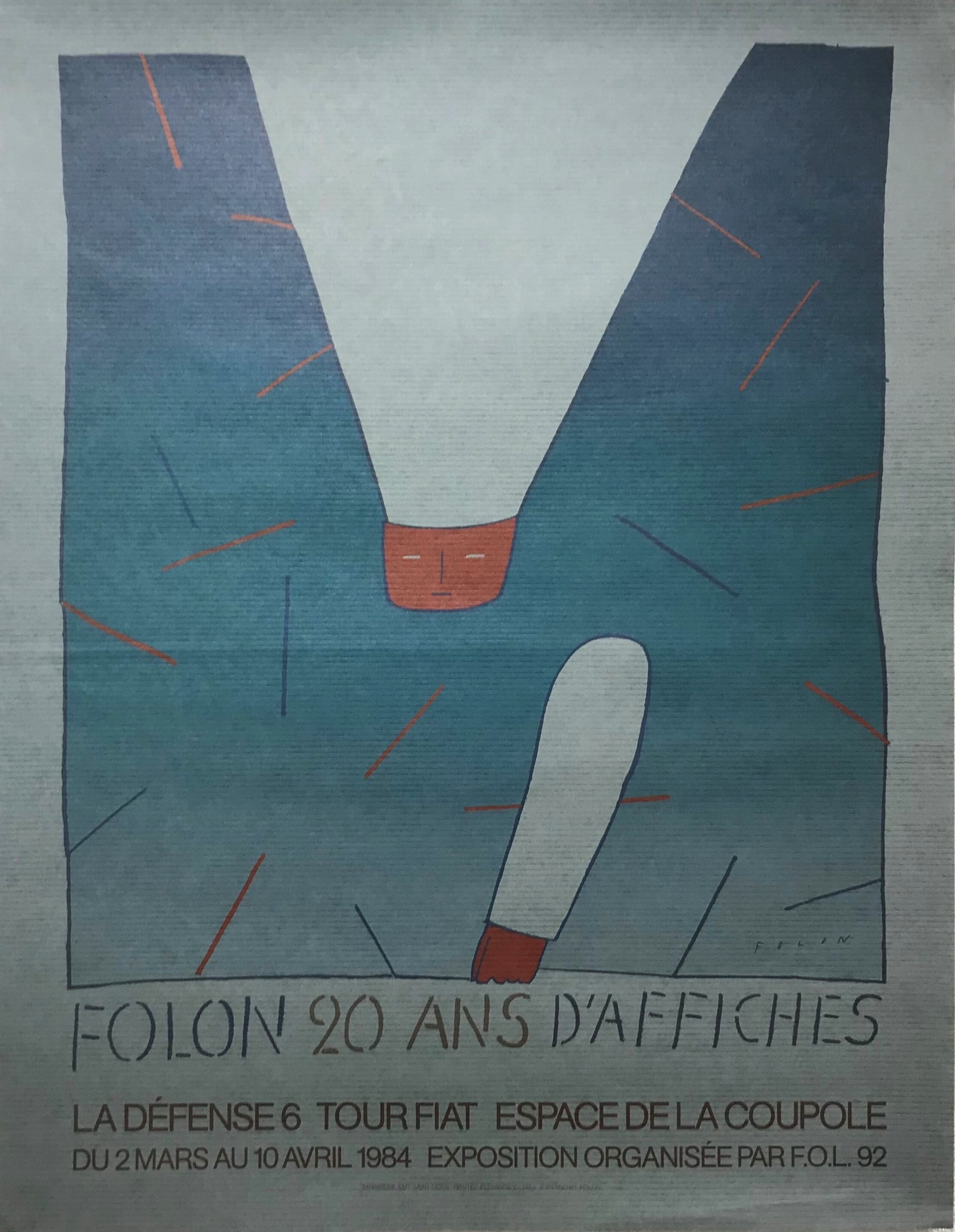 オリジナルビンテージポスター/ FOLON 展覧会ポスター：FOLON 20 ANS D