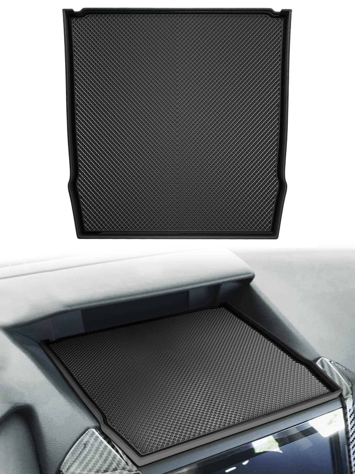 【在庫処分】Marchfa スバル・フォレスター/インプレッサ/XV 専用 ディスプレイ フロントマット 荷滑り防止 内装 小物 アクセサリー パーツ レッドリア ラバーマット 車種専用 ドアポケットマット ゴムマット コンソールマット ドレスアップパーツ 内装パーツ アクセサリー(ブラック)